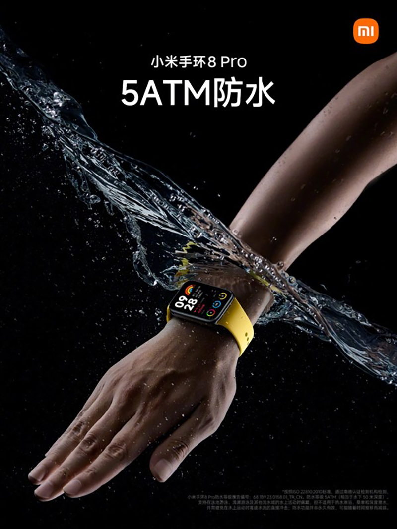 Xiaomi Band 8 Pro hỗ trợ kháng nước 5ATM